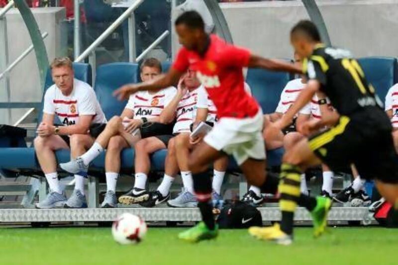 Soccer - Pre Season Friendly - AIK Solna v Manchester United - Friends Arena. Manchester United manager David Moyes looks on from the bench URN:17254750