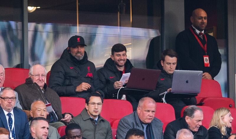 Liverpool manager Jurgen Klopp watches from the stands. EPA