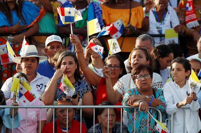 People attend Pope Francis' farewell ceremony at Tocumen International Airport in Panama City, Panama January 27, 2019. REUTERS/Henry Romero