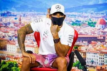 Race winner Lewis Hamilton after the Grand Prix of Tuscany. Getty