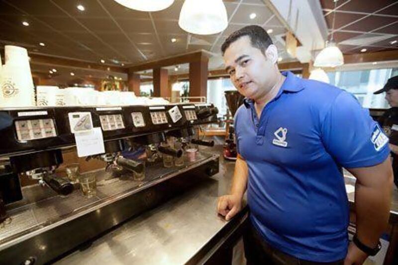 Romeo Perello was named the UAE's barista champion at the International Coffee & Tea Festival in Dubai. Jaime Puebla / The National