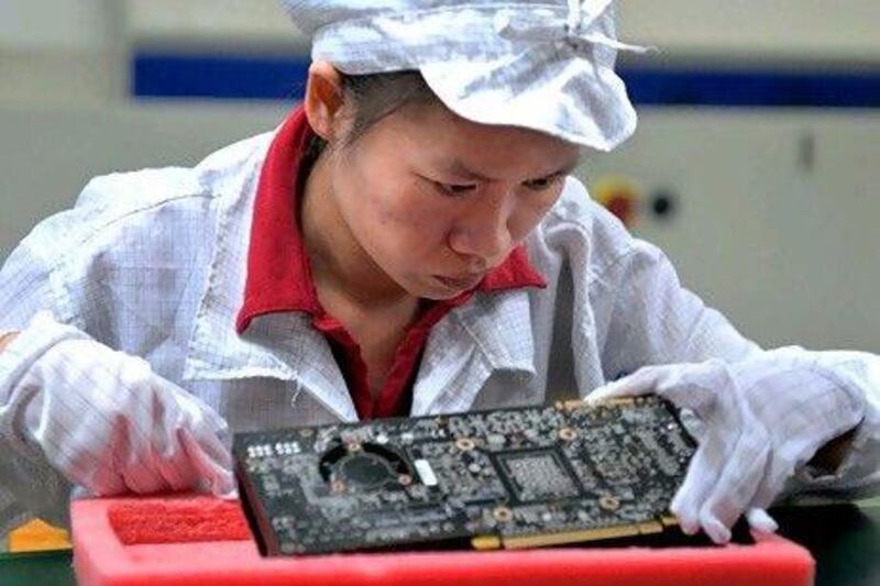 Makers of electronic components amassed US$137.6 billion (Dh505.43bn) in revenue last year. AFP