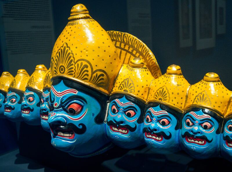 Chhau dance mask from Purulia, West Bengal, of the demon king Ravana