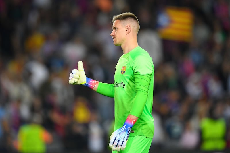 BARCELONA PLAYER RATINGS: Marc-Andre Ter Stegen – 5. Beaten by Mane after 10 and the ball went through his legs as Choupo-Moting scored the second. A night to forget against his compatriots as Barcelona lost for the sixth successive time (scored four, conceded 22) against Bayern Munich. Tipped a Mane shot over on 94, but Pavard made it 3-0 after the resulting corner. AFP