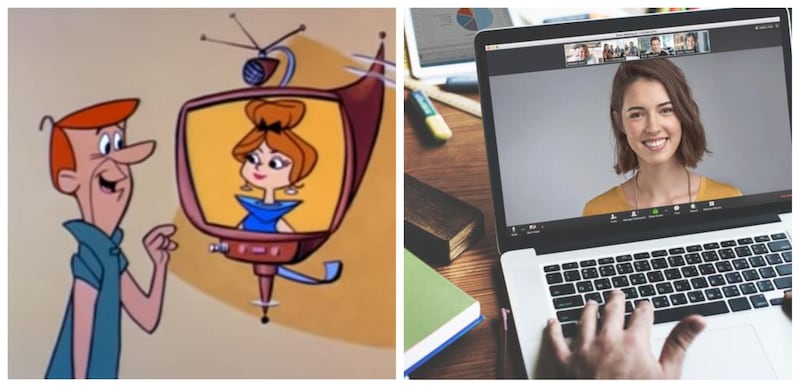Video calls: Rather than make calls on traditional phones, the Jetsons communicated with friends and family via video calls on a special screen in the house. It's an idea director Stanley Kubrick would use six years later in the Oscar-winning ‘2001: A Space Odyssey’. Courtesy Zoom, Hanna-Barbera Productions