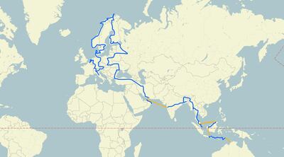 The route of Wiebe Wakker's journey so far. Plug Me In