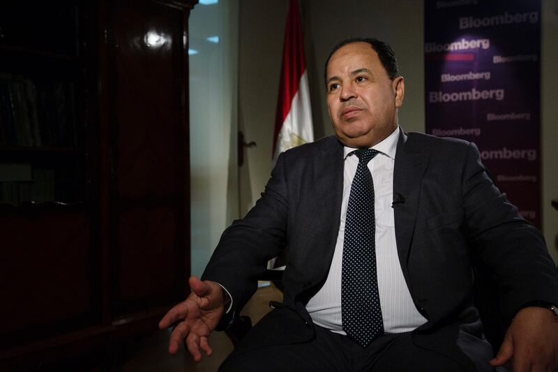 Mohammed Maait, Egypt's finance minister, speaks during a Bloomberg Television interview in Cairo, Egypt, on Tuesday, Nov. 27, 2018. A proposed change to the way Egypt taxes Treasury bill holdings may not hit bank profits as hard as initially thought, the research arm of Cairo-based investment bank EFG-Hermes said. Photographer: Sima Diab/Bloomberg