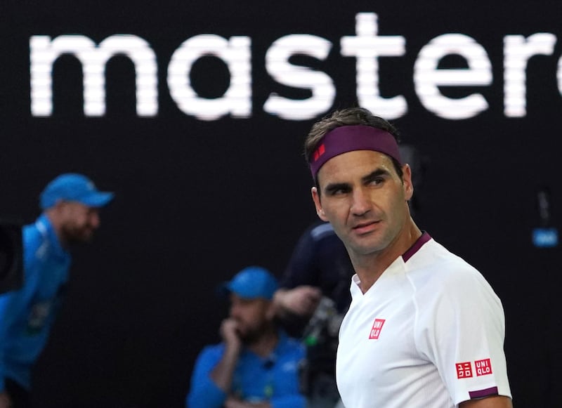 Switzerland's Roger Federer after defeating Tennys Sandgren in the quarter-final of the Australian Open at Melbourne park on January 28. AP