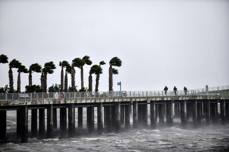 The St  Pete pier in St  Petersburg, Florida as Hurricane Ian hits. AFP