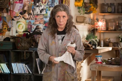 A handout photo of Lily Tomlin in the Netflix original series "Grace and Frankie." (Melissa Moseley / Netflix) *** Local Caption ***  al07ja-globes16-grace.jpg