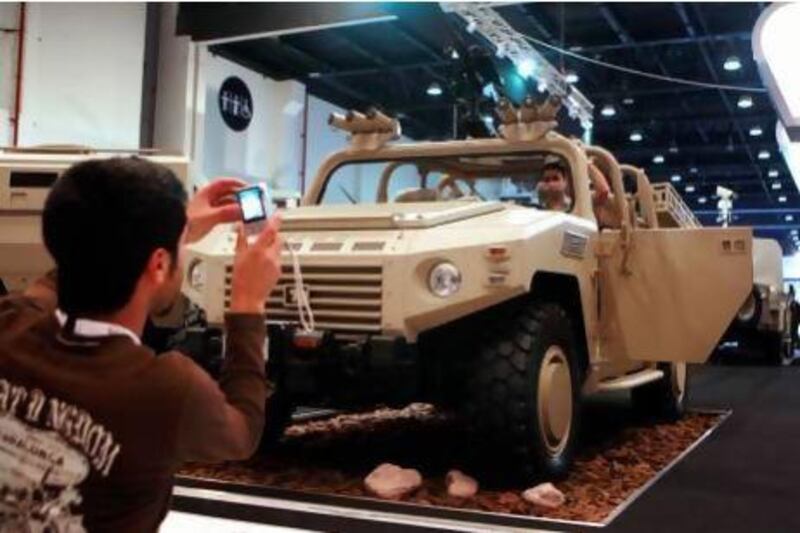 A Bin Jabr Group, Nimr open top vehicle on display during Idex 2009 in Abu Dhabi. Philip Cheung / The National