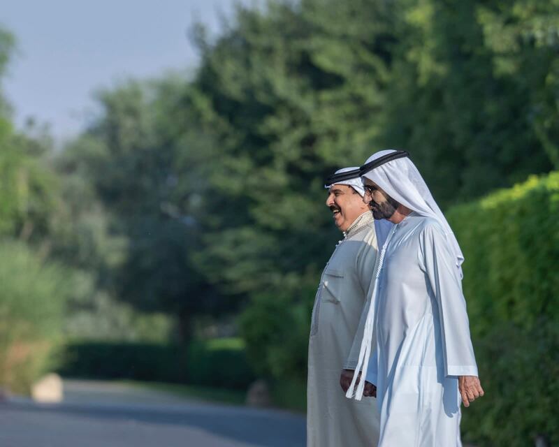 Sheikh Mohammed bin Rashid, Vice President and Ruler of Dubai, met Bahrain’s King Hamad in the emirate on Saturday. All photos: Dubai Media Office