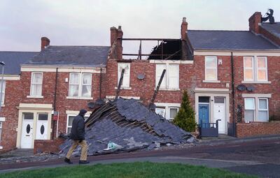 This house in Bensham Gateshead lost its roof on January 30 after strong winds from Storm Malik battered northern parts of the UK. PA