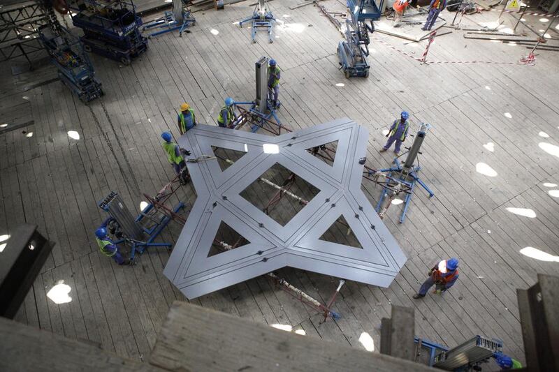The Louvre Abu Dhabi’s internal construction, showing the assembly of its spectacular dome. Christopher Pike / The National
