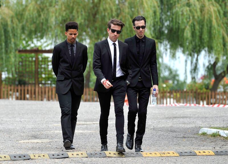 LONDON, ENGLAND - JULY 26:  Nick Grimshaw (C) attends the funeral service of singer Amy Winehouse at Edgwarebury Lane cemetery on July 26, 2011 in London, England. The singer was found dead in her North London flat on July 23, 2011.  (Photo by Gareth Cattermole/Getty Images) *** Local Caption ***  119874992.jpg