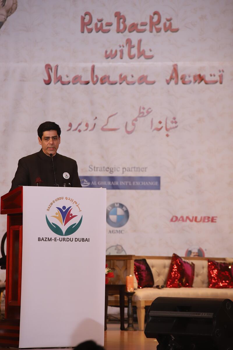 Rehan Khan, president of the organiser of the event, Bazm-e-Urdu, was the host of the evening function.
