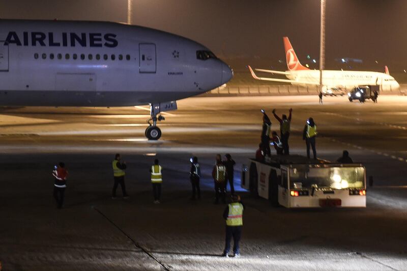 Airport employees wave to the last plane from Ataturk airport on April 06, 2019 in Istanbul, Turkey. Ataturk Airport was opened in 1953 and was the first international airport in Istanbul. It was named after Mustafa Kemal Ataturk the founder of modern Turkey. Getty Images