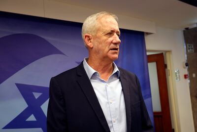 Benny Gantz as defence minister during Israel's previous government. AP