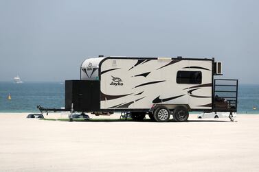 Caravan owners have been allowed to resume beach getaways in Dubai from Thursday but must obtain an online camping permit. Chris Whiteoak / The National