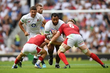 Billy Vunipola, centre, in action for England against Wales. Getty Images