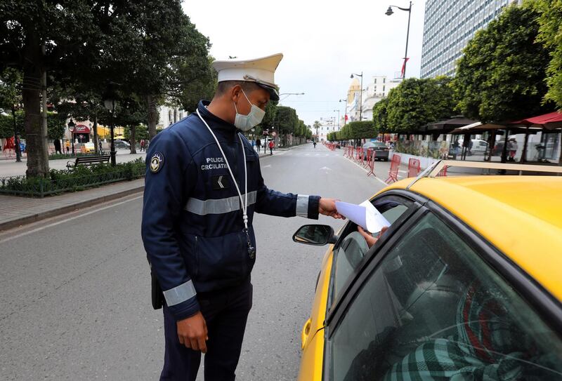 In Tunisia, police stop drivers in the capital Tunis. EPA