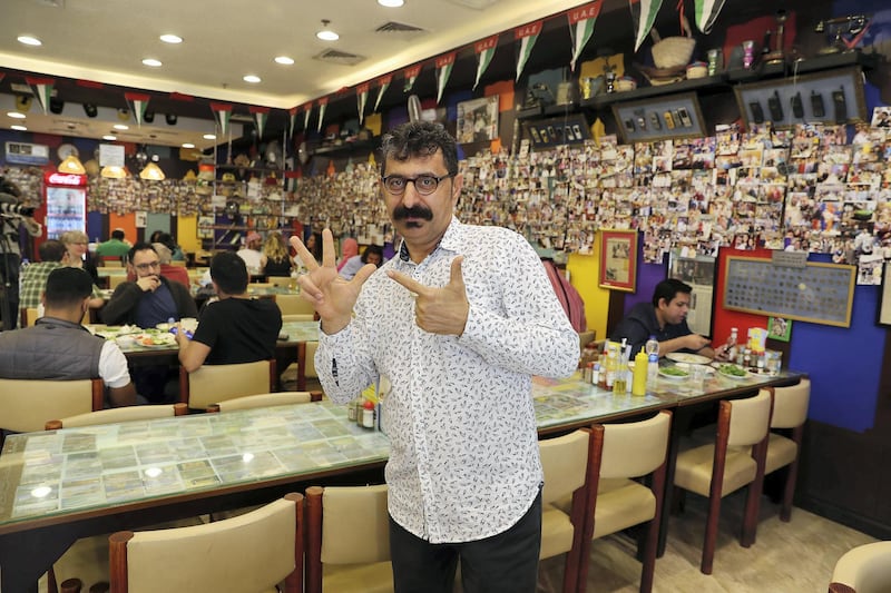 
DUBAI , UNITED ARAB EMIRATES , January 9 ��� 2019 :- Majeed Al Ustad , owner at the Ustad Special Kabab Iranian restaurant in Bur Dubai in Dubai. ( Pawan Singh / The National ) For News. Story by Nick Webster 
