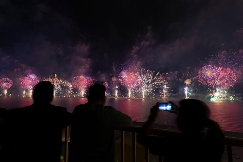 Ras Al Khaimah, United Arab Emirates - Reporter: N/A: Ras Al Khaimah puts on a record-breaking fireworks display on New Year's Eve. Tuesday, December 31st, 2019. Al Hamra, Ras Al Khaimah. Chris Whiteoak / The National