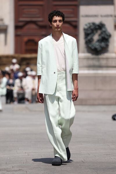 Zegna returned to the 1980s for spring/summer 2024. Getty Images