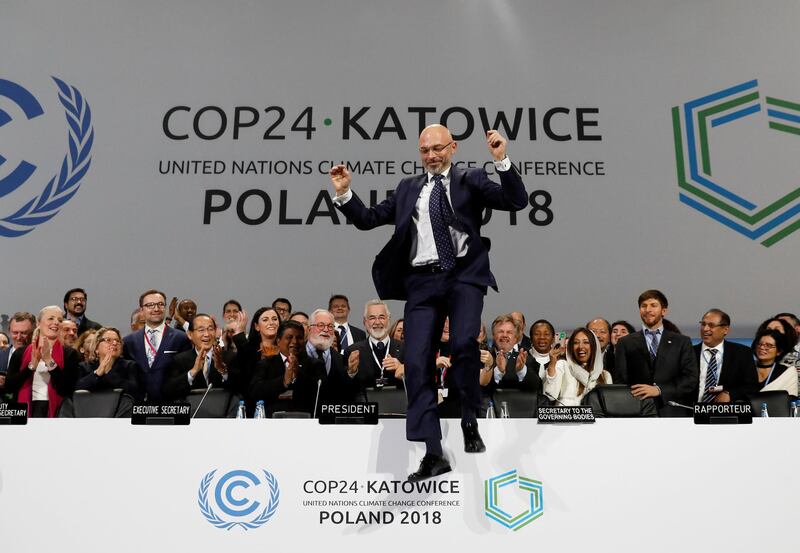 COP24 President Michal Kurtyka reacts during a final session of the COP24 U.N. Climate Change Conference 2018 in Katowice, Poland, December 15, 2018. REUTERS/Kacper Pempel       TPX IMAGES OF THE DAY