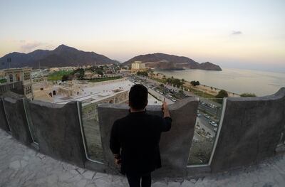 SHARJAH , UNITED ARAB EMIRATES , December 21– 2020 :- View from the restaurant at the Khor Fakkan amphitheatre in Sharjah. ( Pawan Singh / The National ) For News/Standalone/Instagram/Big Picture.