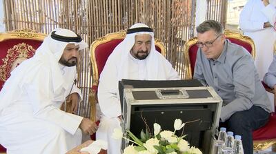 Sheikh Dr Sultan bin Muhammad Al Qasimi, Ruler of Sharjah, centre, has overseen several aspects of the film. SBA