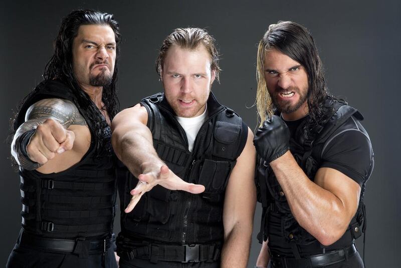 The Shield was a stable consisting of wrestlers (from left to right), Roman Reigns, Dean Ambrose and Seth Rollins. The trio competed individually on NXT with Rollins becoming the inaugural NXT Champion. When moved up to WWE Raw, they found success with Rollins and Reigns becoming the WWE Tag Team Champions and Ambrose winning the WWE United States Champion as well as the group having an impressive undefeated streak for a period of time. After the dissolution of the stable, Rollins would go on to win Money in the Bank and feud with Ambrose while Reigns has challenged for the WWE World Heavyweight Championship. Courtesy WWE