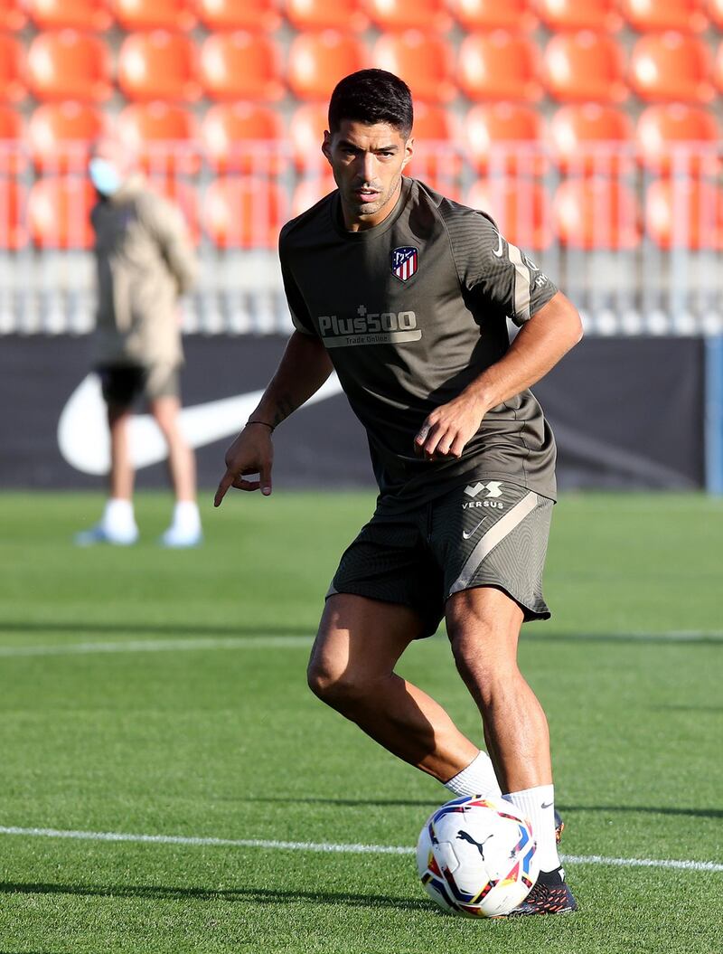Uruguayan forward Luis Suarez during a training session on September 26, 2020 at the Wanda Sports City in Madrid.