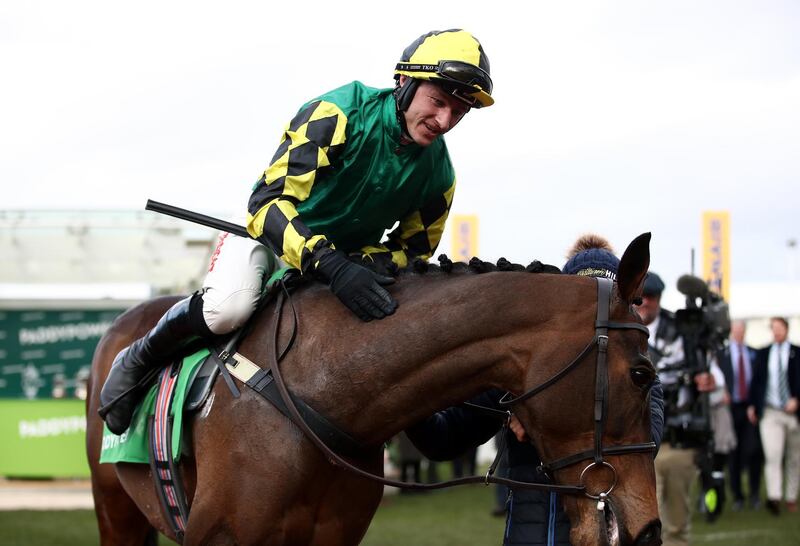 PA via Reuters
Lisnagar Oscar ridden by jockey Adam Wedge celebrates winning the Paddy Power Stayers' Hurdle during day three of the Cheltenham Festival at Cheltenham Racecourse.