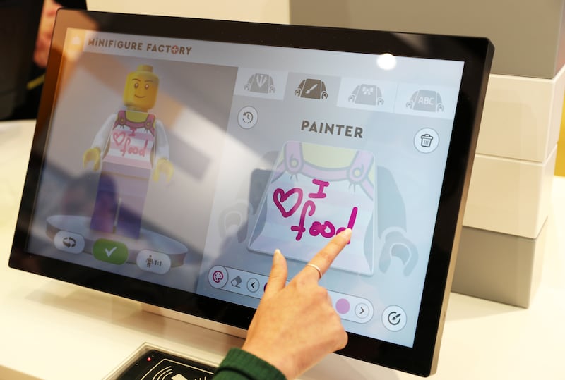 Designs are created on touchscreen computers in the store.