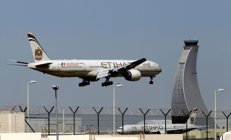 The incident took place at Terminal 1 and involved a supply vehicle, Abu Dhabi Airports said. Kamran Jebreili / AP