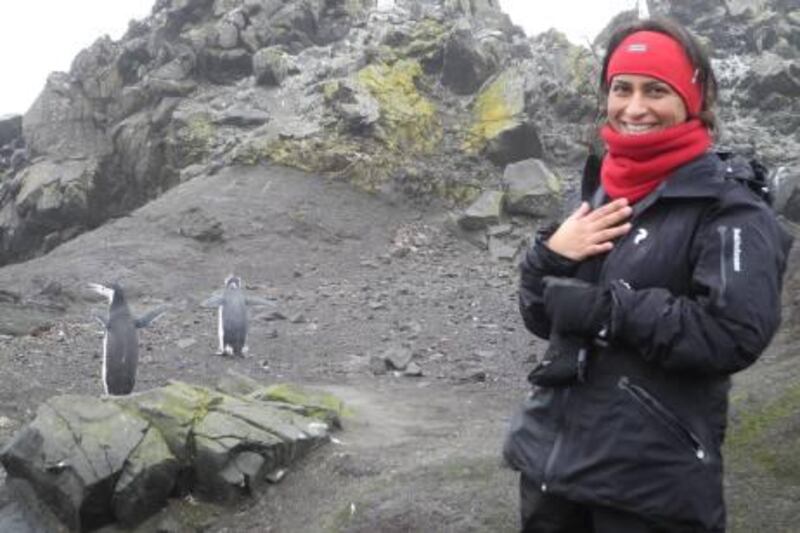 Dana Al Hammadi, the first emirati woman to go to the South Pole and explore Antarctica as part of the annual 2041 Expedition. Courtesy of Dana Al Hammadi