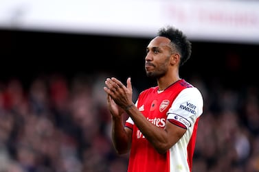 File photo dated 07-11-2021 of Arsenal's Pierre-Emerick Aubameyang, who was on the verge of joining Barcelona on a free transfer as the January transfer window closed with Tottenham and Everton making standout moves. Issue date: Tuesday February 1, 2022.