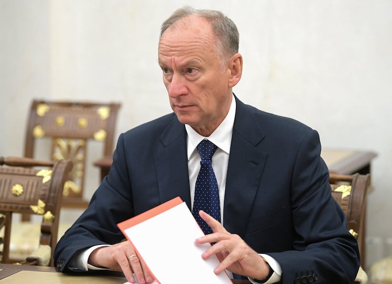 Secretary of Russia's Security Council Nikolai Patrushev attends a meeting in Moscow. He is said to have known Mr Putin for 50 years. AFP