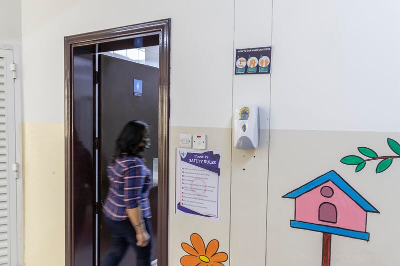 Hand-sanitiser dispensers have been placed across the school.