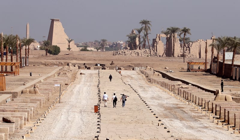 A view of the ancient Egyptian temple.