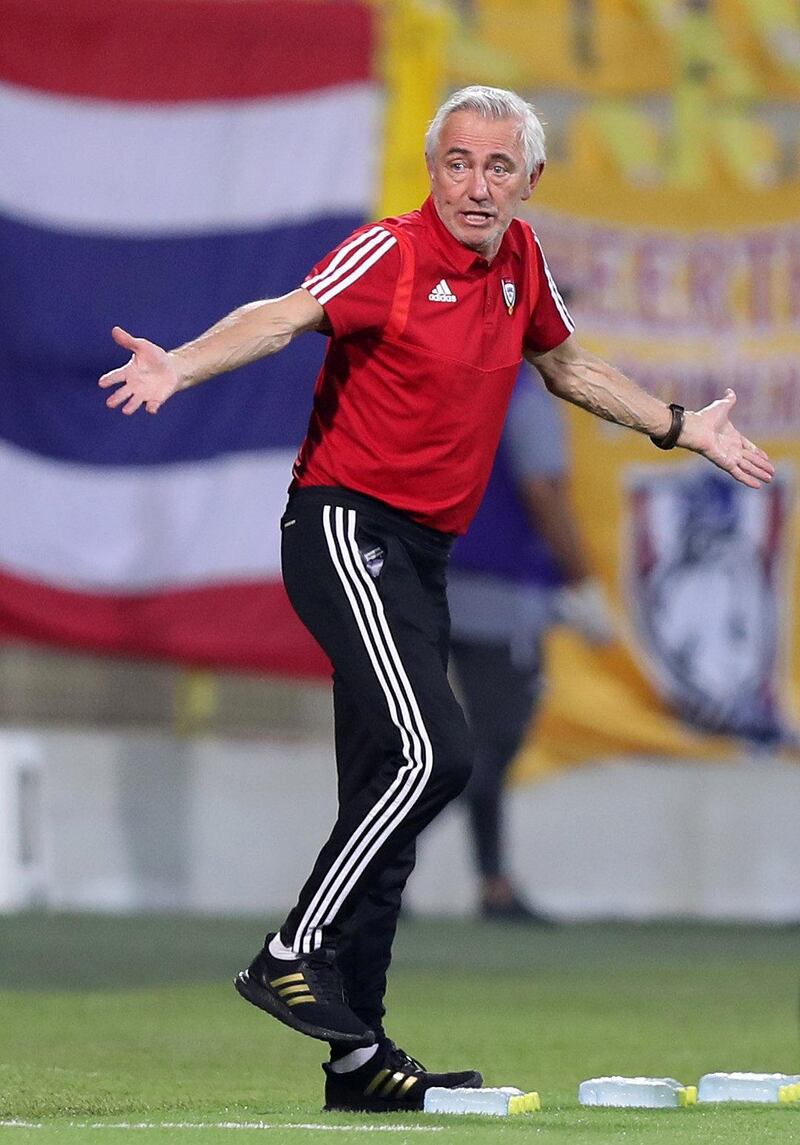 UAE manager Bert van Marwijk during the game between the UAE and Thailand in the World cup qualifiers at the Zabeel Stadium, Dubai on June 7th, 2021. Chris Whiteoak / The National. 
Reporter: John McAuley for Sport