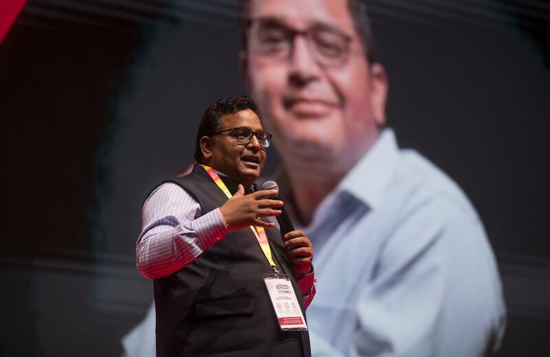 Vijay Sharma, founder and chief executive of Paytm, is confident about the company's future prospects. Leslie Pableo / The National