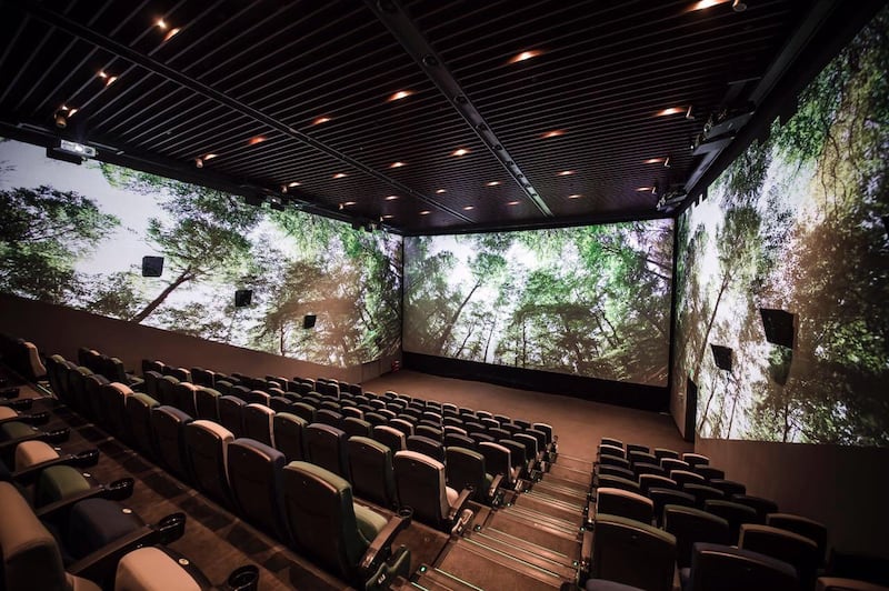 ScreenX, at Dubai Mall's Reel Cinemas, will project certain sections of film onto three walls, giving viewers a 270-degree experience. Courtesy Reel Cinemas