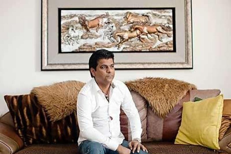 The Dubai-based Indian film producer Irfan Izhar at home. Production on his first feature film will start in September. It is due to be released next year.