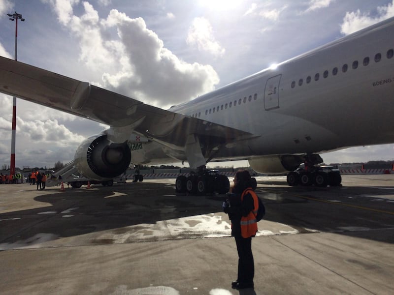 Exterior of the Alitalia plane. Sofia Barbarani/The National