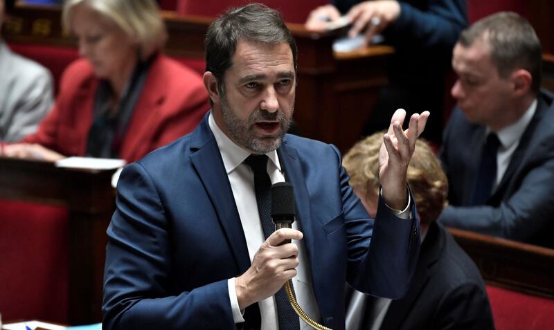 French Interior Minister Christophe Castaner speaks during a session of questions to the government at the National Assembly in Paris on January 15, 2019. / AFP / STEPHANE DE SAKUTIN
