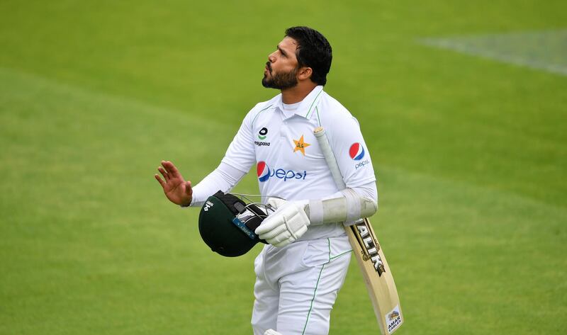 Pakistan batsman Azhar Ali walks off after being dismissed. Getty