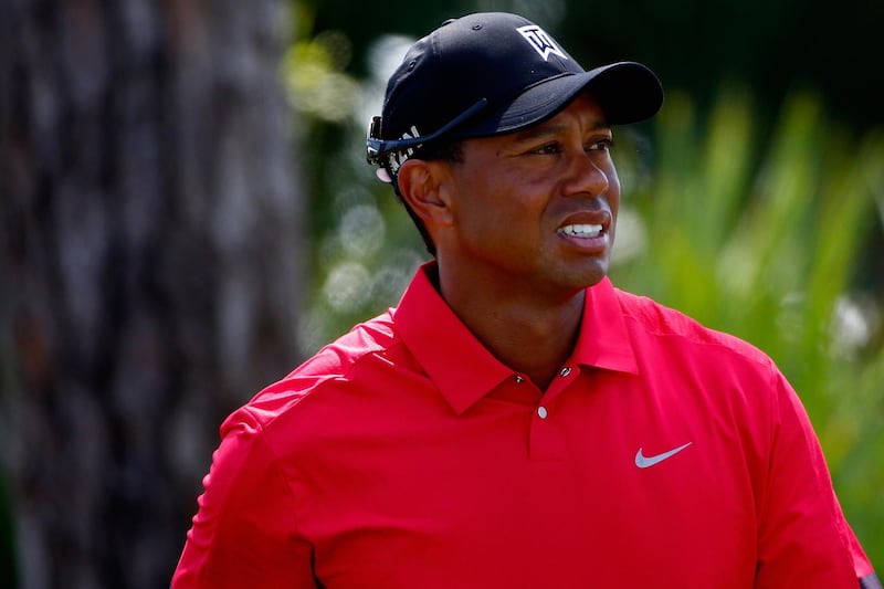 PALM BEACH GARDENS, FL - MARCH 02:  Tiger Woods looks on during the final round of The Honda Classic at PGA National Resort and Spa on March 2, 2014 in Palm Beach Gardens, Florida.  (Photo by Sam Greenwood/Getty Images)