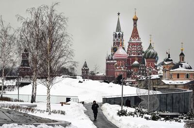 The Kremlin's Spasskaya tower and St Basil's cathedral in Moscow. AFP